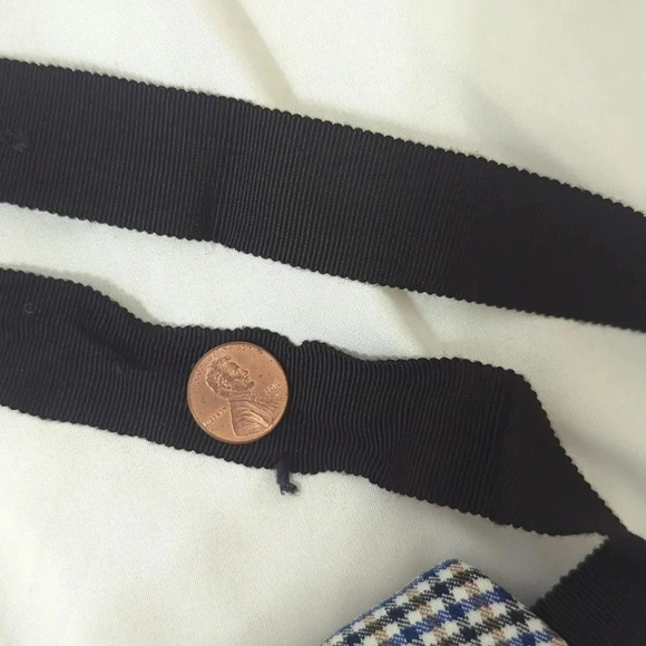 Banana Republic Houndstooth Check Tie-Back Sheath Dress, Color Blue/White Size 6 - Picture 16 of 16